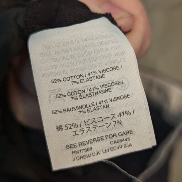 J. Crew Martie Black Bi-Stretch Cotton Pants Size 6 - Picture 7 of 7